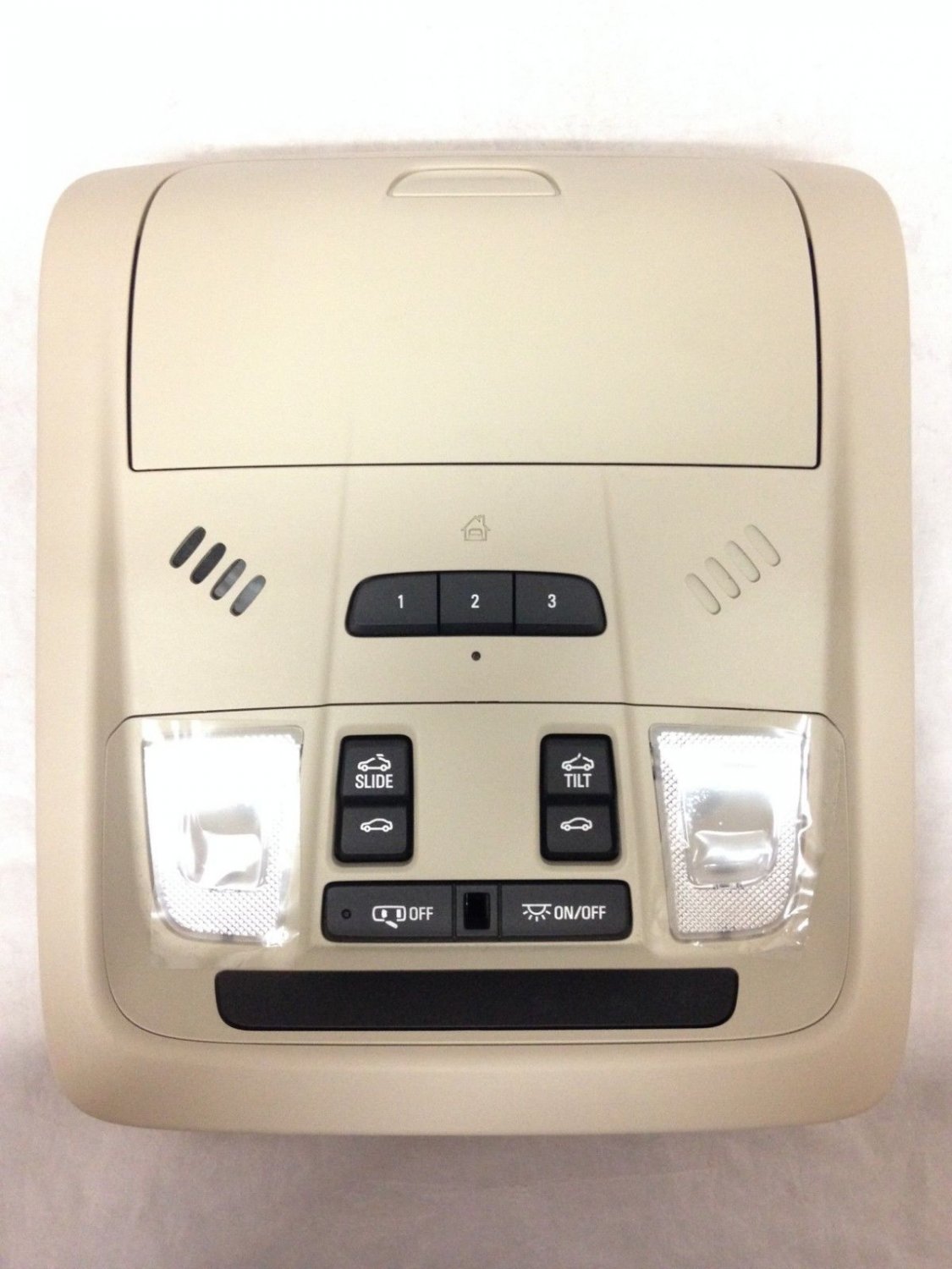 Acadia overhead console. HomeLink Garage Door Opener, Sunroof. Shale