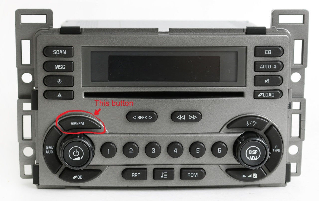 GM Delco CD radio AM FM button. BAND button worn? Solve wear w/ OEM part