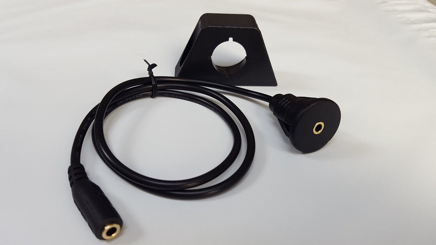 GROM Audio aux auxiliary input cable extension. Dash/flush mount 3.5mm jack v2