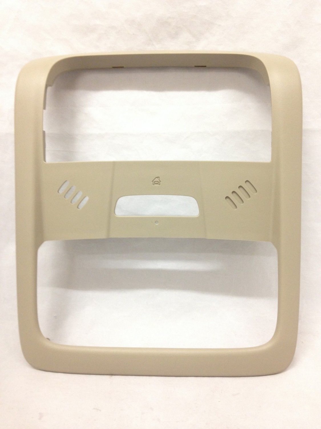 Acadia overhead console trim surround with Homelink cut-out. Shale