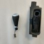 OEM floor console shift knob lever & leather boot for Impala. Gray stitches