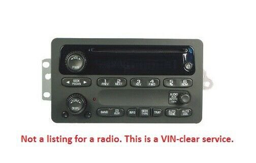 GM radio VIN clear UNLOCK service for locked 2000+ Class 2 radios