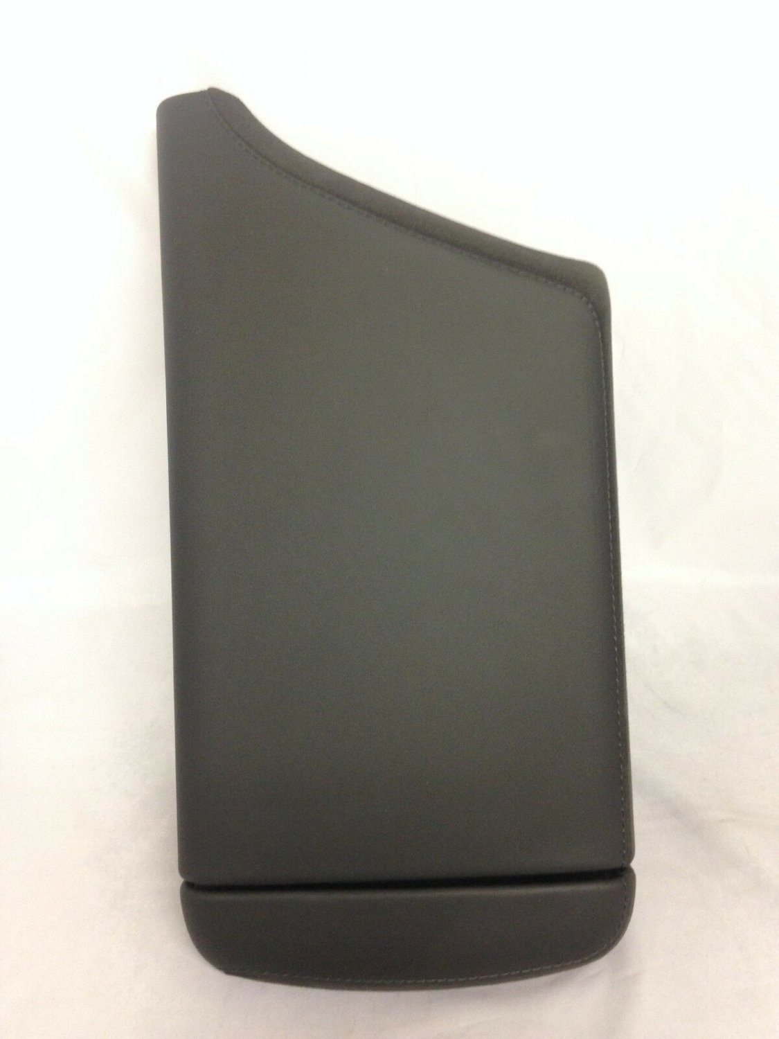 CTS 2014-2018 jet black gray leather & suede armrest console lid storage bin.OEM