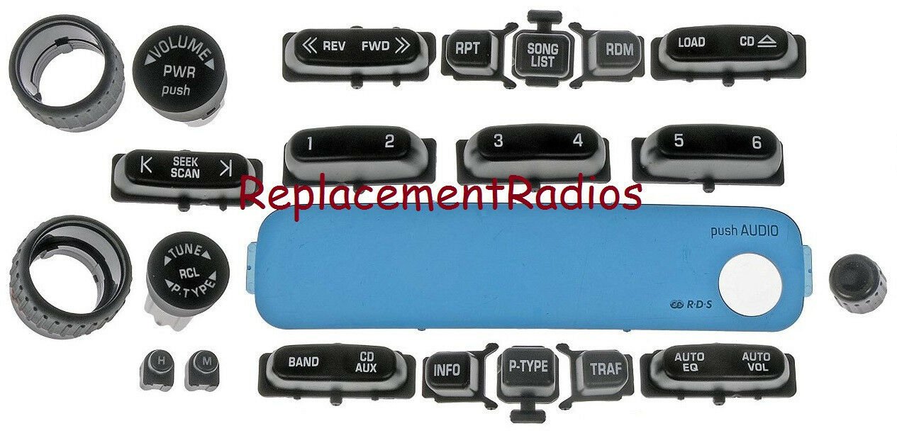 GM Delco CD6 radio knob & button set. Worn buttons? Solve it w/ these parts! CD