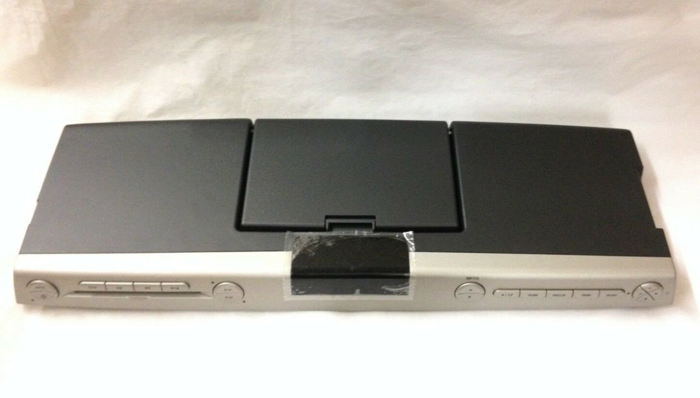 Black overhead video rear entertainment system. DVD and LCD display screen