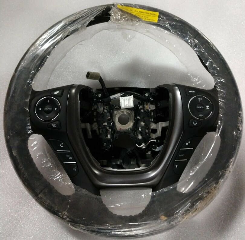 Black OEM factory original steering wheel for 2016 Honda Pilot EX-L. With blems