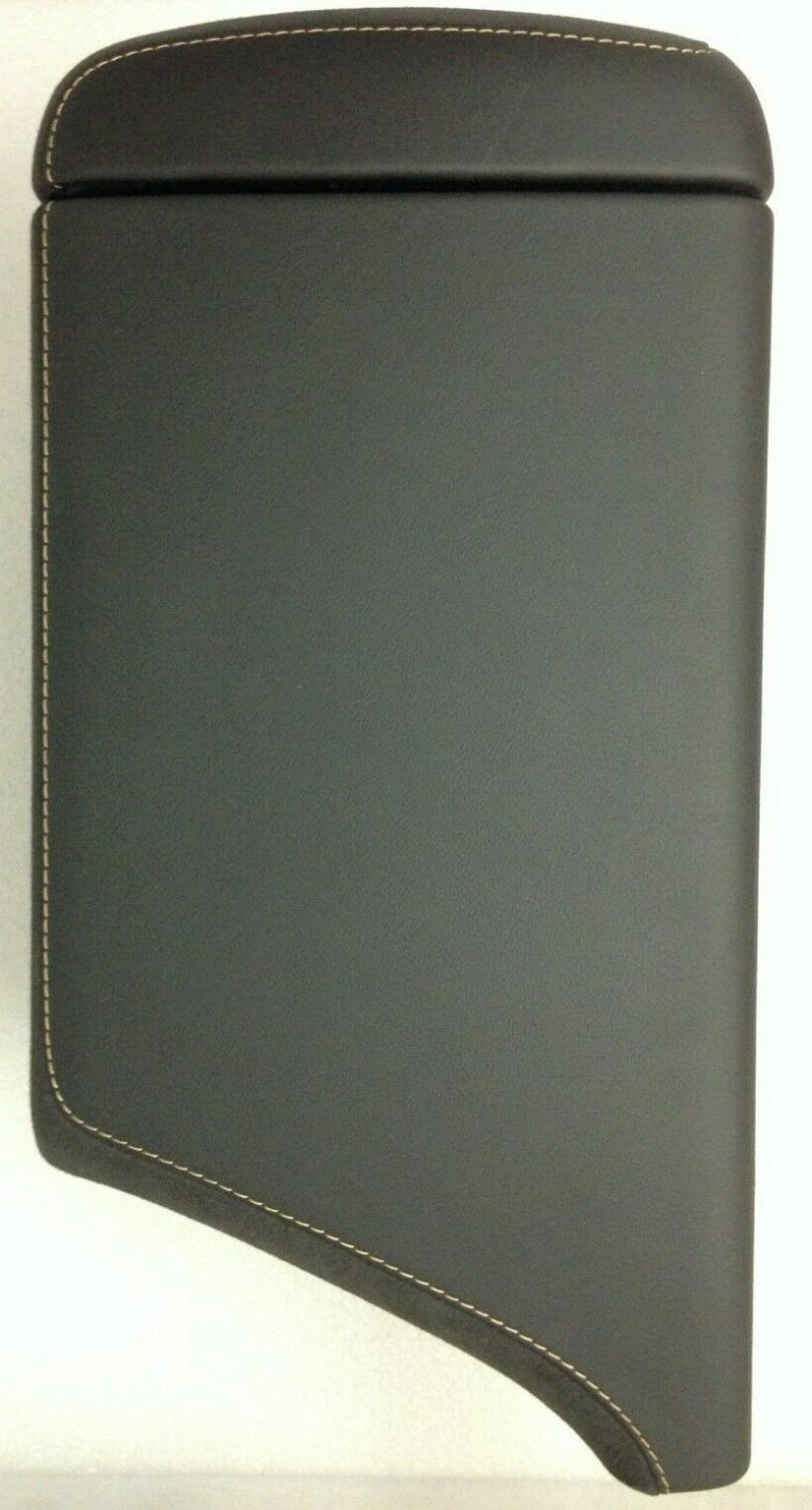 CTS-V 2014-2018 black leather suede armrest console lid +storage bin.Yellow gold