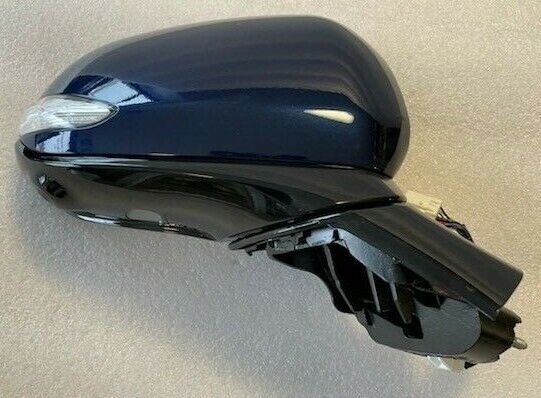 Blue RH passenger side door mirror w/ BSM BVM Camera. OEM for 2019-2021 Santa Fe