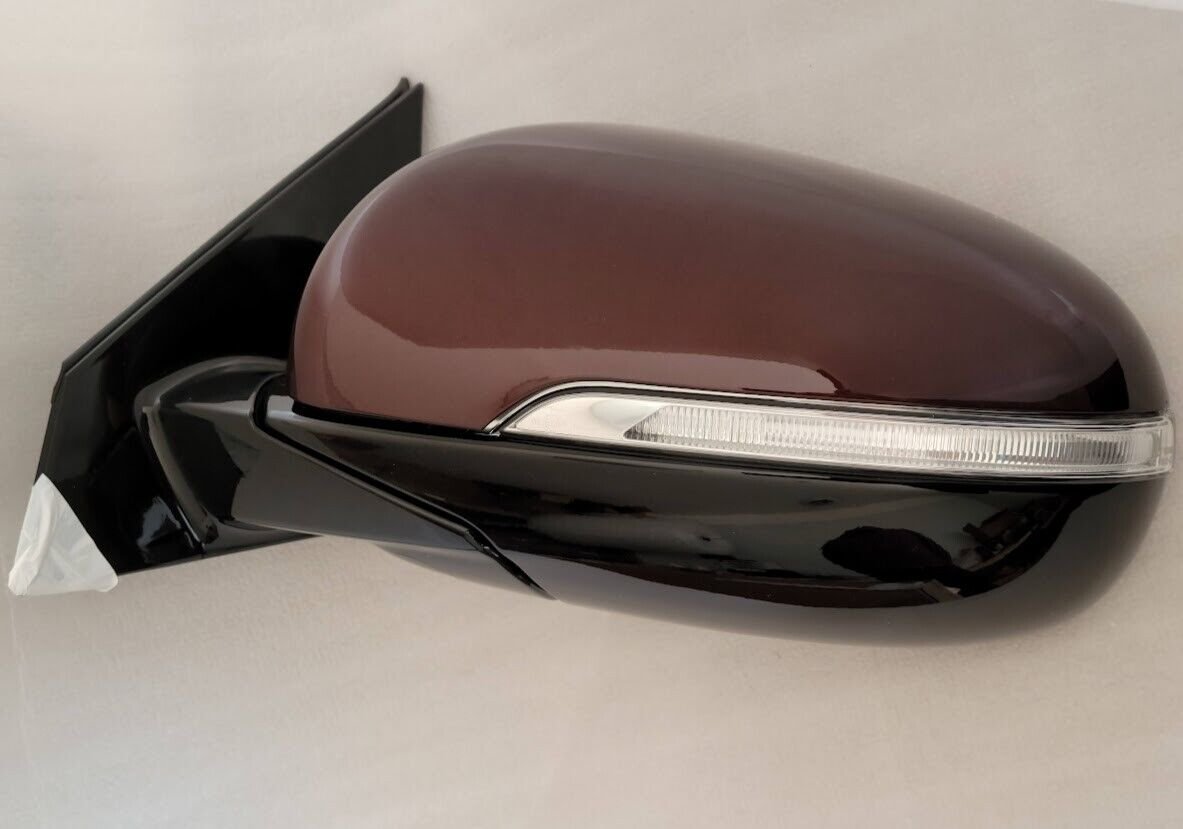 Maroon LH driver side door mirror w/ turn signal. OEM for 2016-2020 Kia Sorento