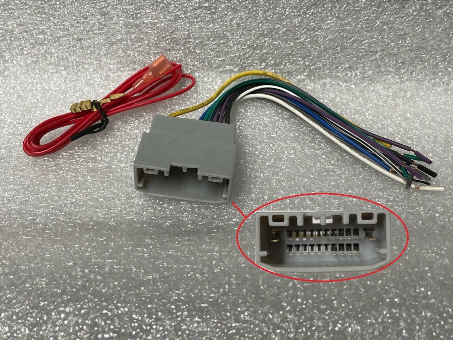 Reverse female wiring harness radio plug. Add aftermarket to many 2007+ Chrysler