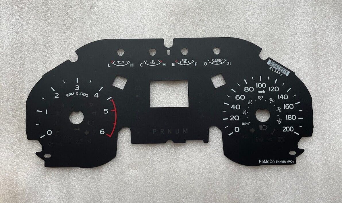 Instrument panel dash gauge cluster 2" KMH diesel overlay for 2018-20 F150 F-150