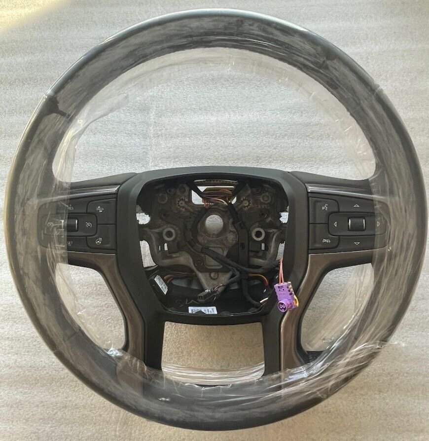 OEM factory original jet black heated steering wheel for 2023 Sierra HD smoked