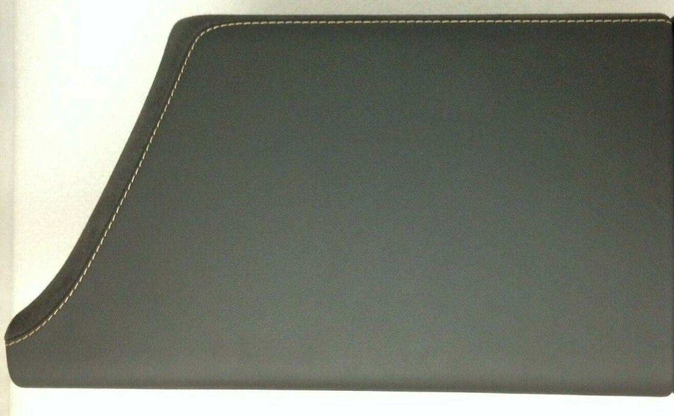 CTS-V 2014+ black leather suede armrest console lid. Yellow gold stitching