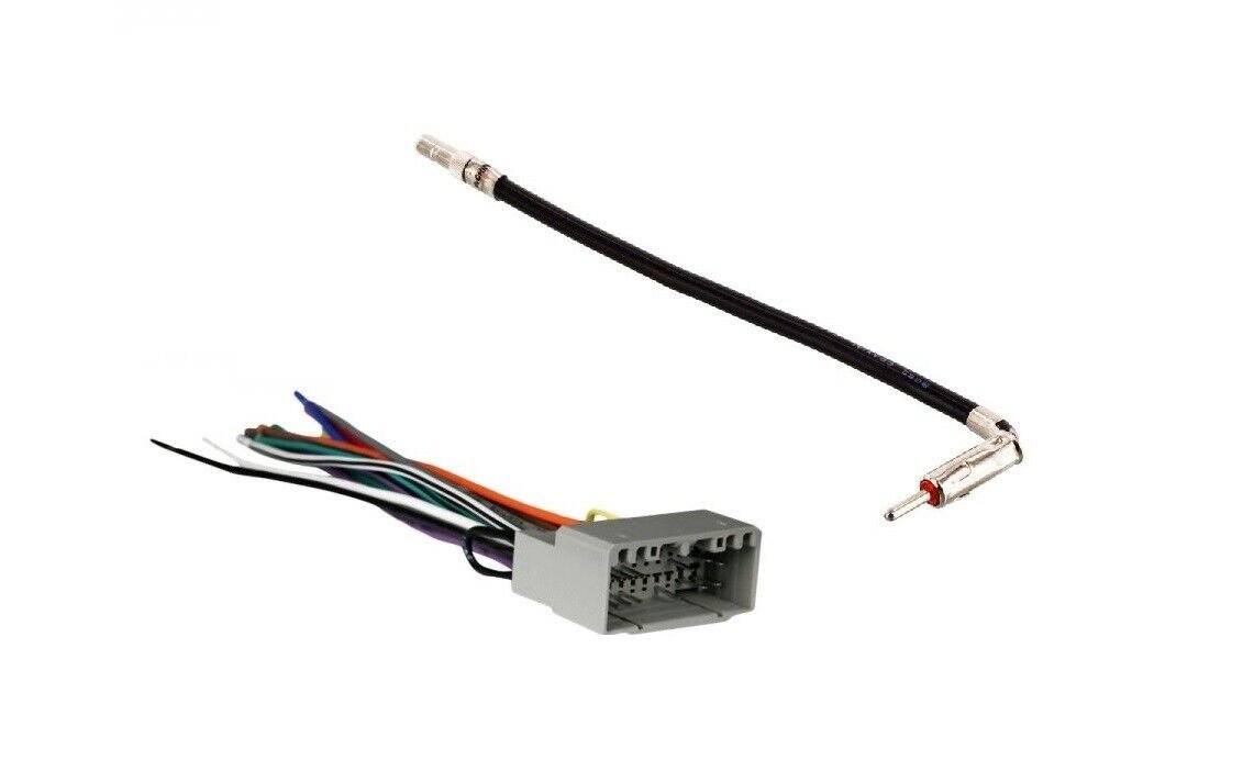 Reverse wiring harness radio plug + antenna. Add aftermarket to many 02+ Dodge
