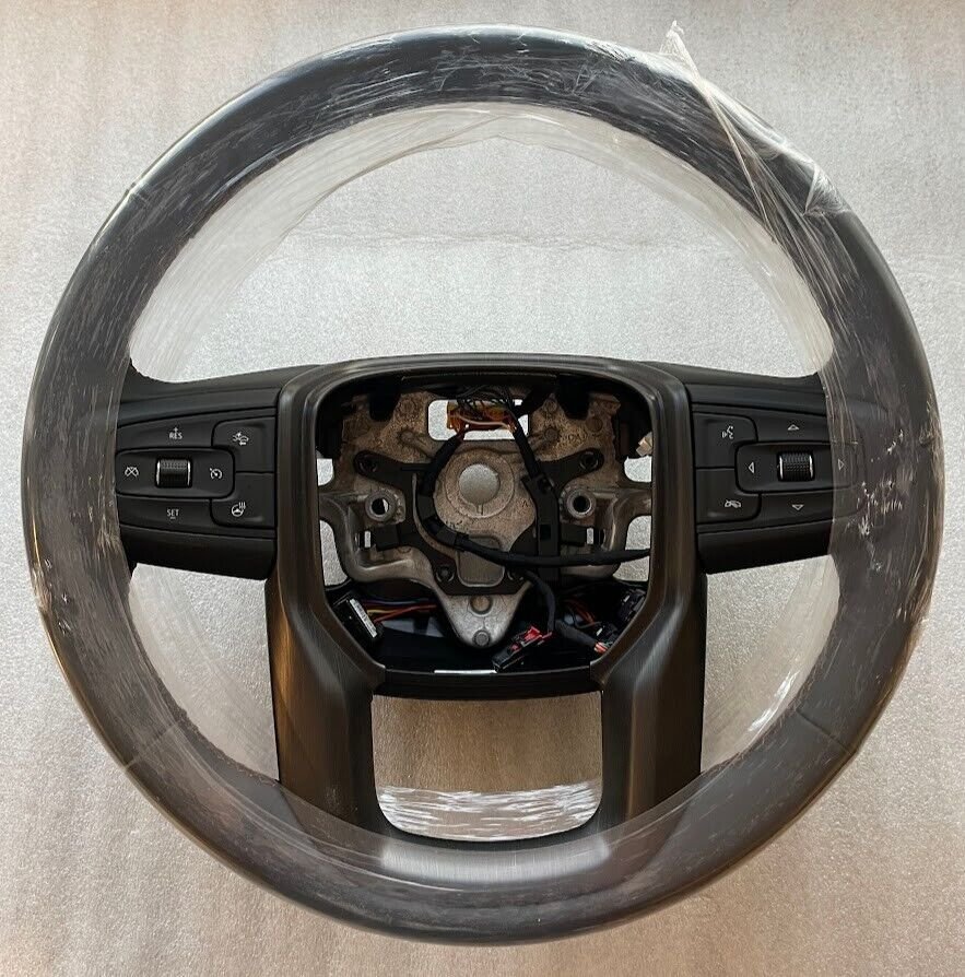 OEM factory original black tan heated steering wheel for 2023 Sierra HD brushed