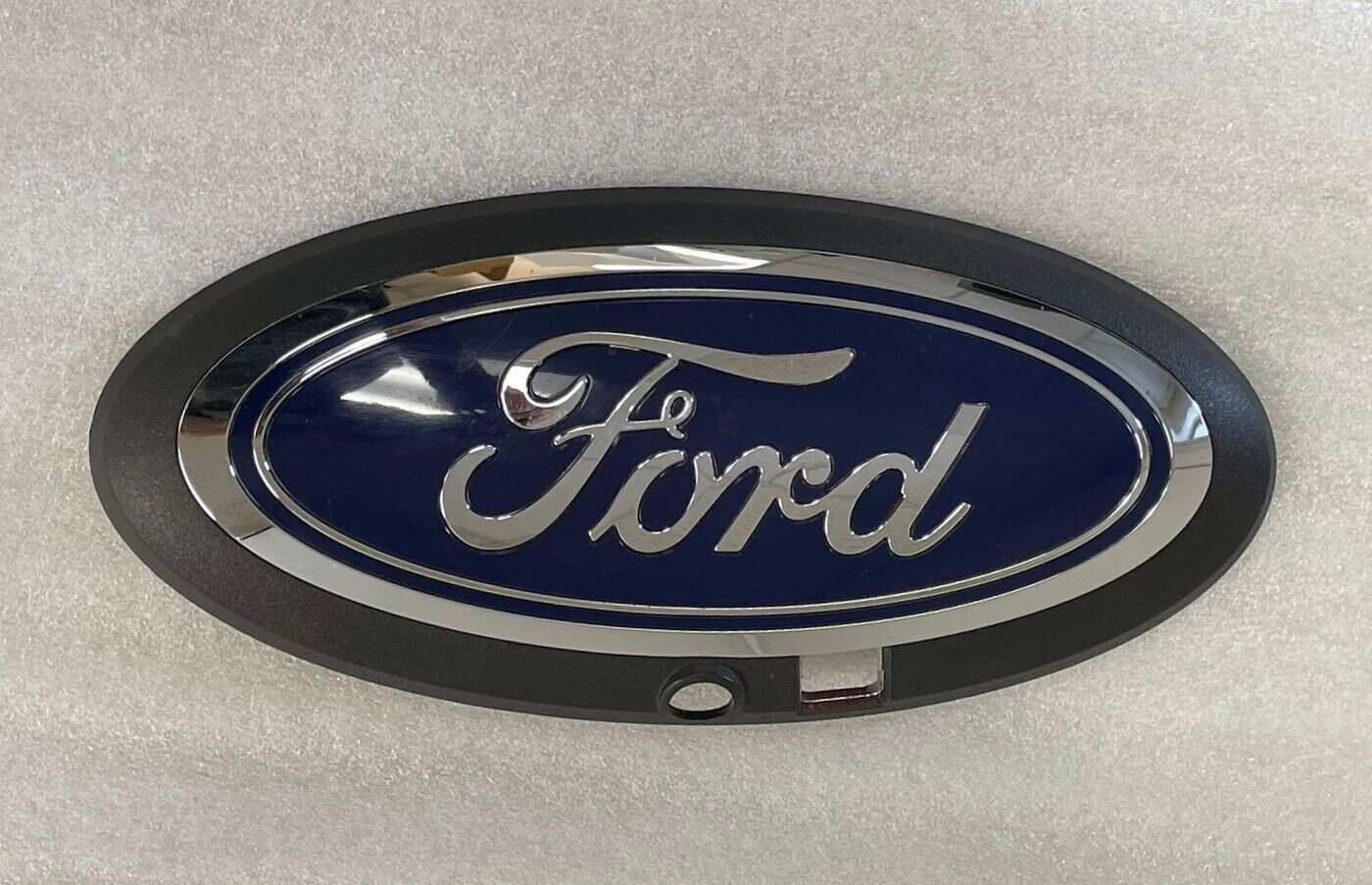 Grill emblem logo w/ camera hole for 2018+ Ford F-150. Chrome black blue. Blem