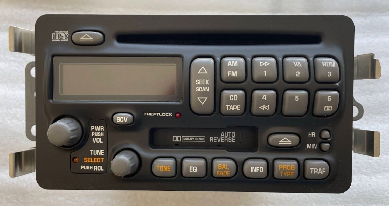 OEM CD Cassette radio. Factory original remanufactured stereo for 00+ Bonneville