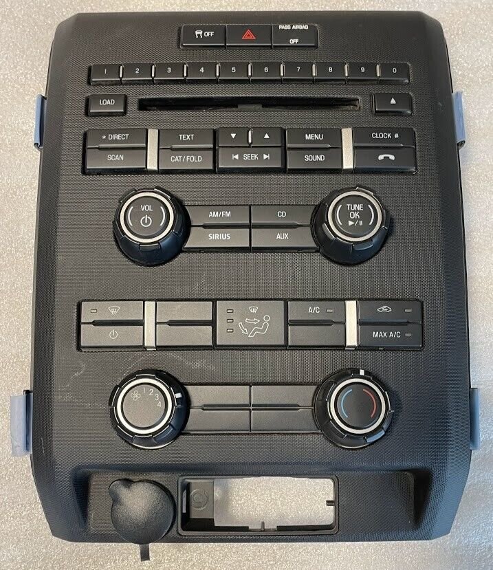 Button faceplate bezel panel. OEM for Ford F-150 factory radio stereo control