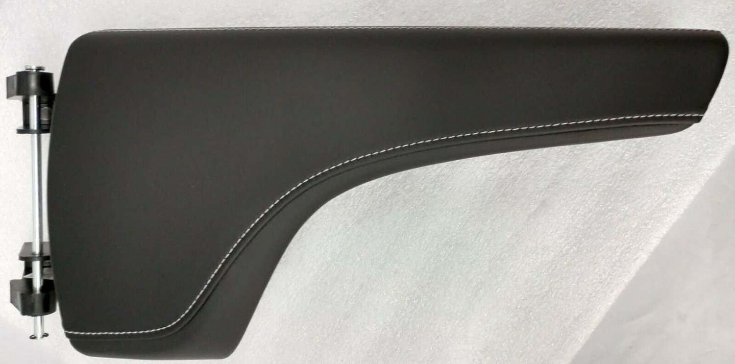 Camaro 2016-2020 black leather center console lid with light stitching. OEM