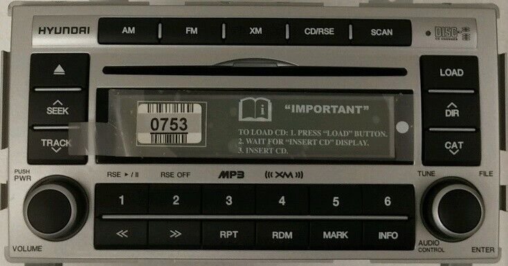CD6 MP3 RSE XM radio. OEM original stereo for Hyundai Santa Fe 2007 2008