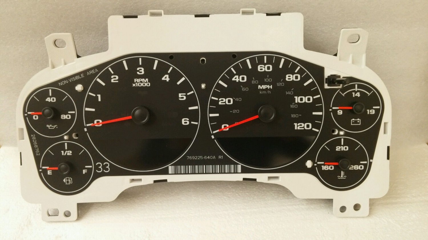 GM instrument panel dash gauge cluster 25933375 w/o lens. Speedometer Tachometer