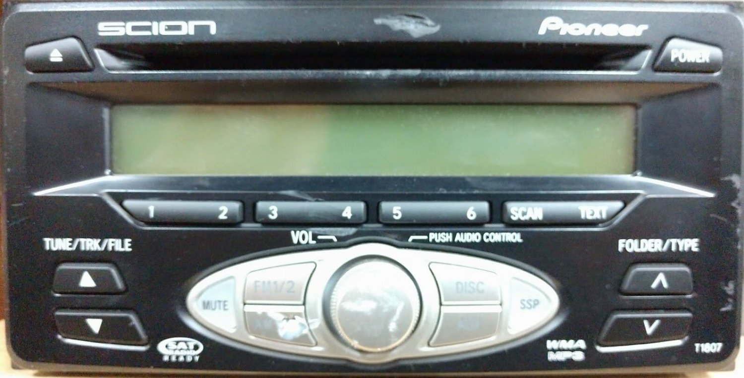 Scion Toyota CD MP3 satellite capable radio. T1807 Pioneer stereo. Blemished