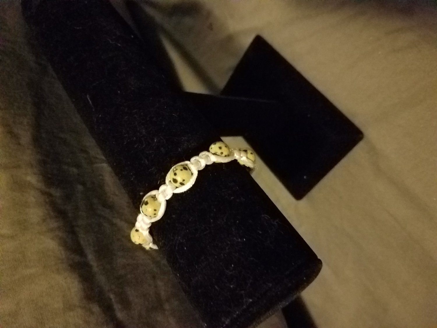 Dalmatian Jasper Macrame Bracelet