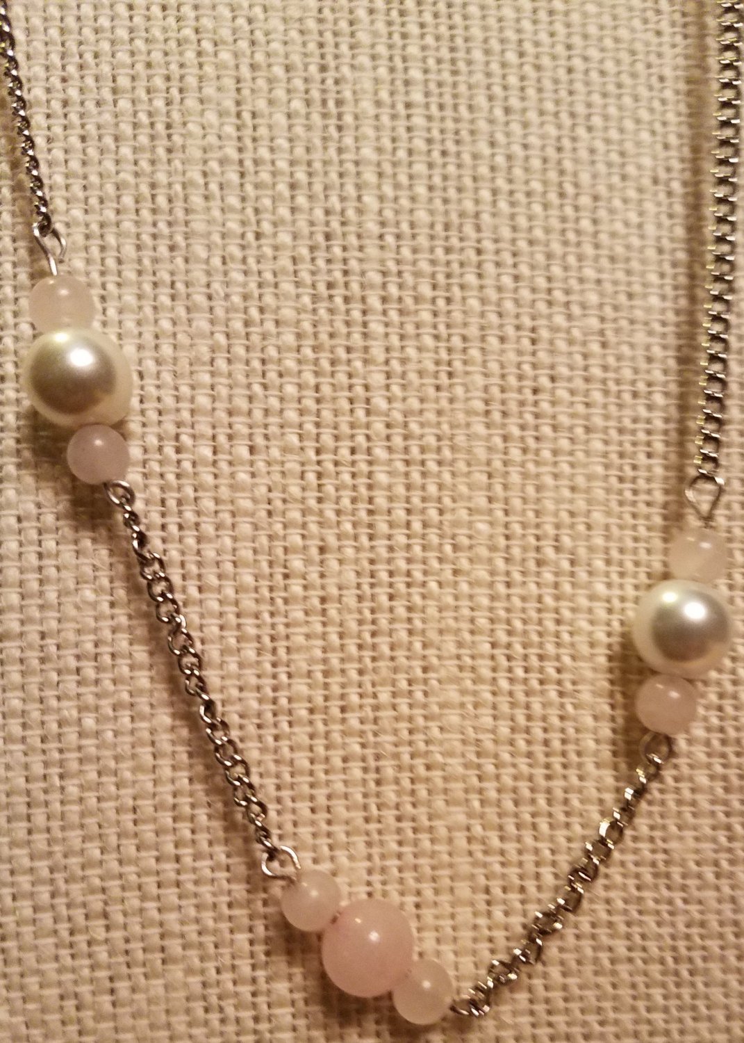Rose Quartz & Glass Pearls