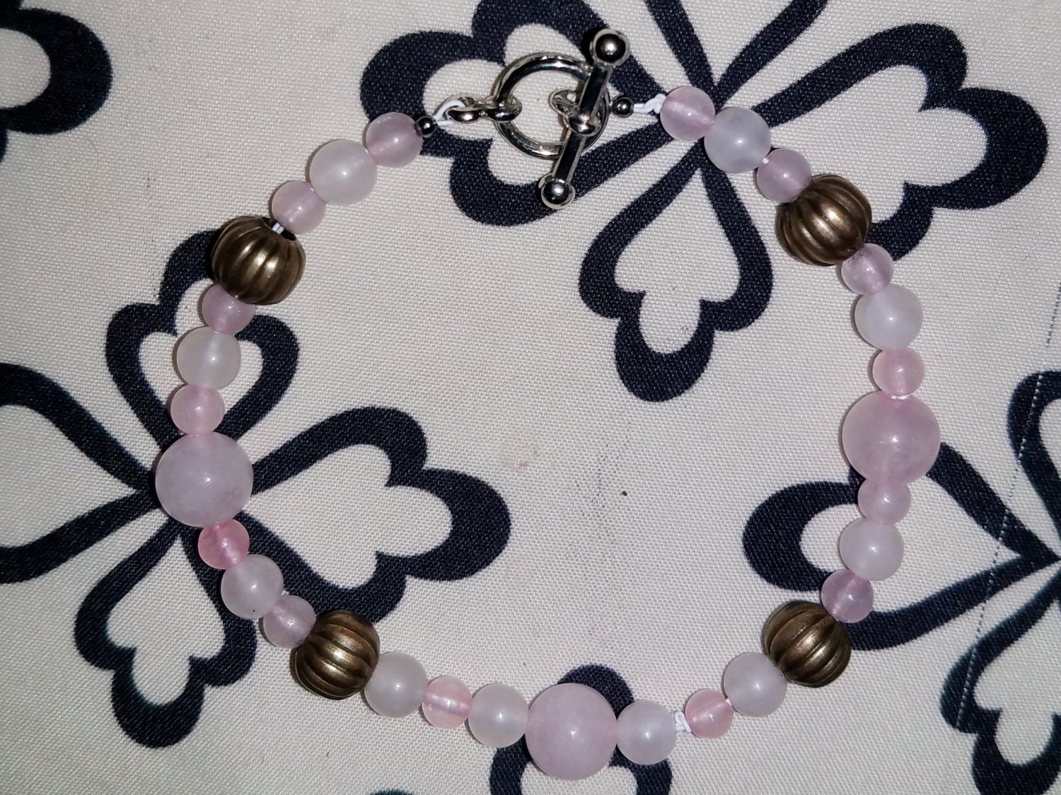 Tibetan Style Rose Quartz Beaded Bracelet