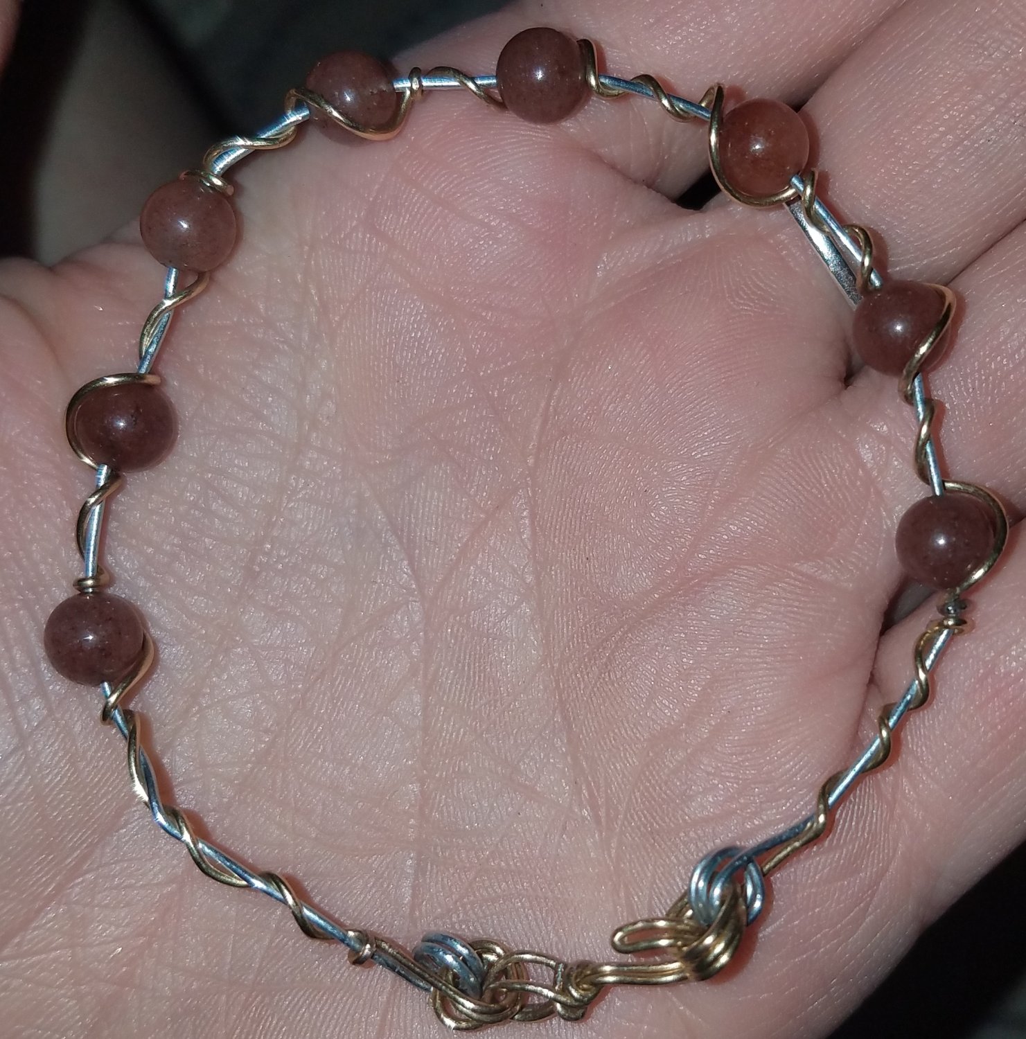 Purple Aventurine Wire Bangle