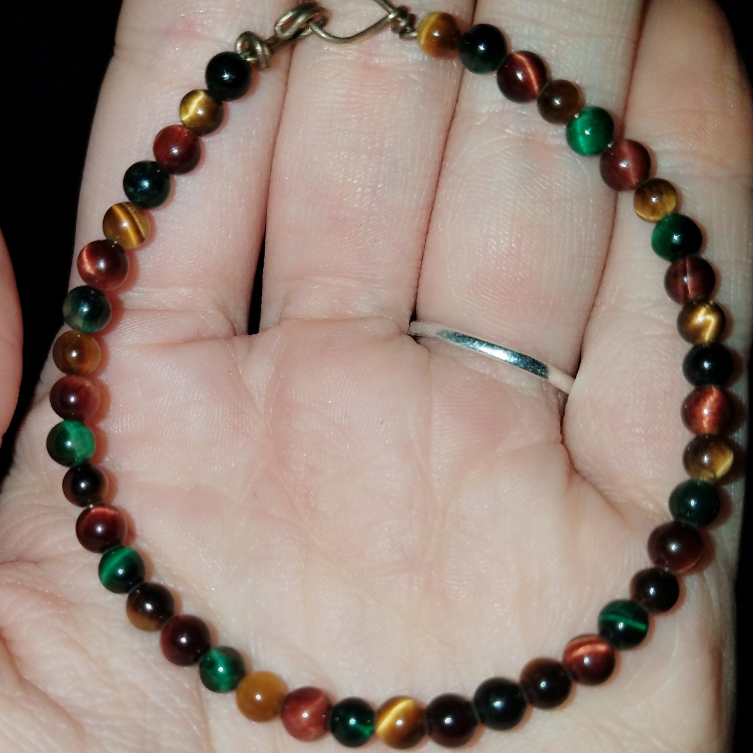 Rasta Themed Tigers Eye Beaded Bracelet