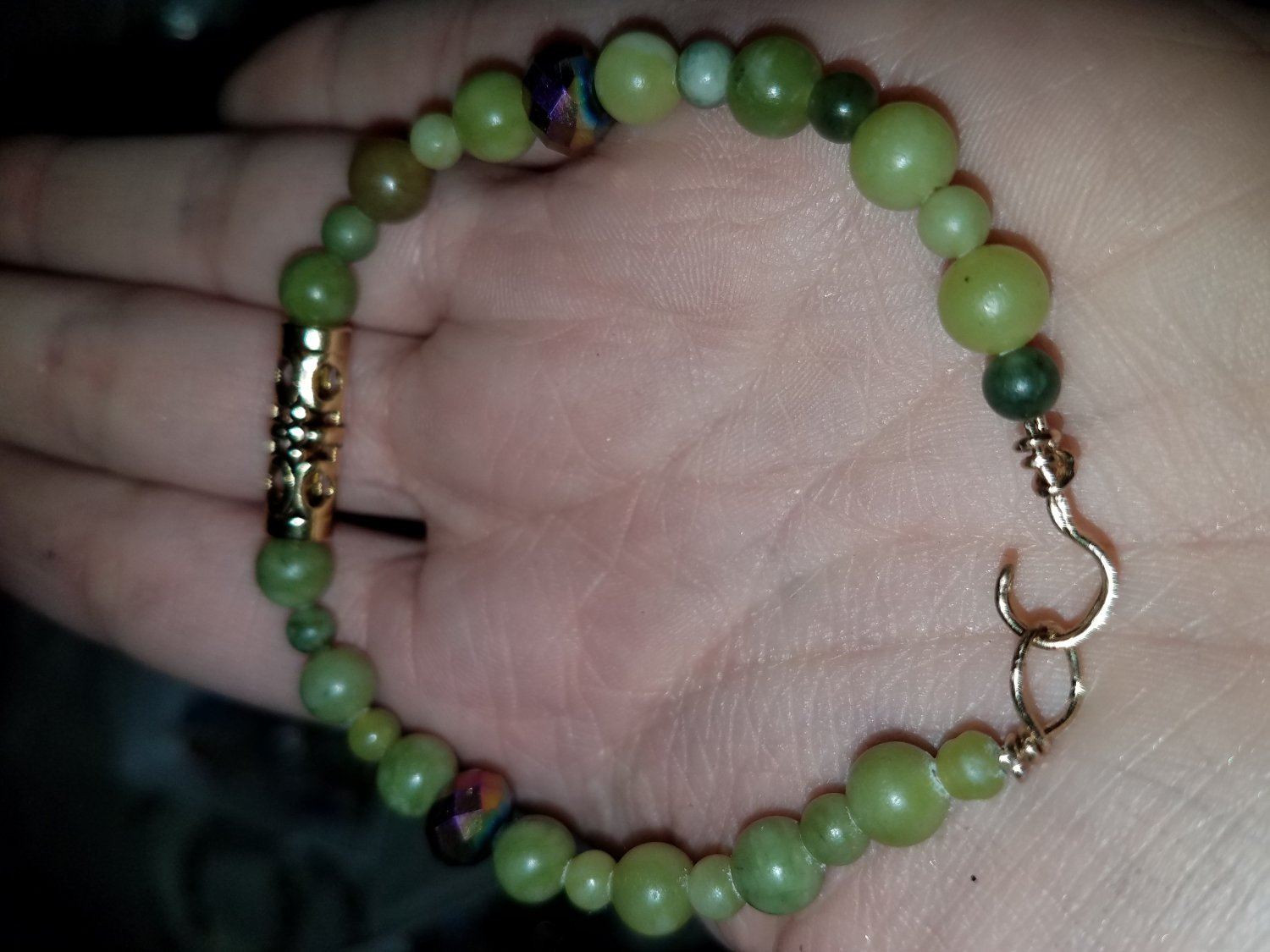 Tibetan Style Jade Beaded Bracelet