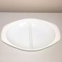 PYREX WHITE DIVIDED OVEN BAKING CASSEROLE VEGETABLE DISH #1083 1.5 qt/HOLIDAY