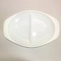 PYREX WHITE DIVIDED OVEN BAKING CASSEROLE VEGETABLE DISH #1083 1.5 qt/HOLIDAY