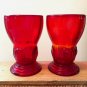 Lot 2 New Martinsville Moondrops RUBY Royal Red Glassware/Tumbler Footed 9 oz