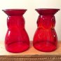 Lot 2 New Martinsville Moondrops RUBY Royal Red Glassware/Tumbler Footed 9 oz