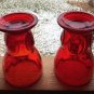 Lot 2 New Martinsville Moondrops RUBY Royal Red Glassware/Tumbler Footed 9 oz
