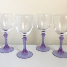 4 Cristal d'Arques France Lilas Lilac Lavender 6" wine glasses cordials stemware