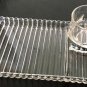 Hazel Atlas Orchard Snack set Candlewick/Boopie Ribbed Clear Glass Tray W/cup