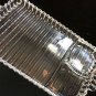 Hazel Atlas Orchard Snack set Candlewick/Boopie Ribbed Clear Glass Tray W/cup
