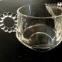 Hazel Atlas Orchard Snack set Candlewick/Boopie Ribbed Clear Glass Tray W/cup