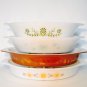 Pyrex/Glas bake Oval Divided Dish ,Town Country, Early Am. Green Wh/kitchenware