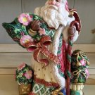 Fitz & Floyd Classics Christmas Santa Claus Wreath Pitcher/porcelain/holiday