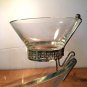 Anchor Hocking Chip Dip Set Sparkling Crystal Clear Bowl Glass/Brass Clip/NOS