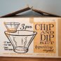 Anchor Hocking Chip Dip Set Sparkling Crystal Clear Bowl Glass/Brass Clip/NOS
