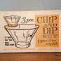 Anchor Hocking Chip Dip Set Sparkling Crystal Clear Bowl Glass/Brass Clip/NOS