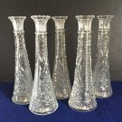 Lot Of 5 Anchor Hocking Clear 9" Tall Stars Bars Bud Vases/wedding/party/shower