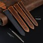 WOCCI Premium Saddle Vintage Leather Watch Bands with Black Buckle (18mm 20mm 22mm or 24mm)