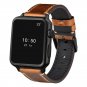 WOCCI Premium Saddle Vintage Leather Watch Bands with Black Buckle (18mm 20mm 22mm or 24mm)