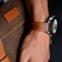 WOCCI Premium Saddle Vintage Leather Watch Bands with Black Buckle (18mm 20mm 22mm or 24mm)